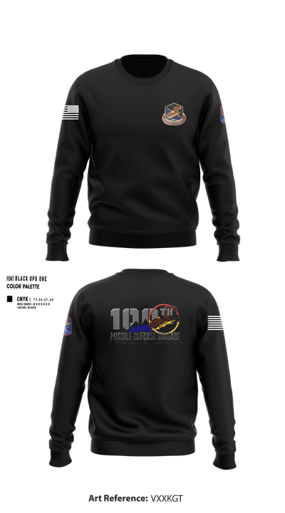 100th Missile Defense Brigade 43971287 Crew Neck Sweatshirt - 100