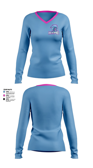 Womens Long Sleeve Vneck Shirt, Texas Hype, Softball, Teamtime, Team time, sublimation, custom sports apparel, team uniforms, spirit wear, spiritwear, sports uniforms, custom shirts, team store, custom team store, fundraiser sports, apparel fundraiser