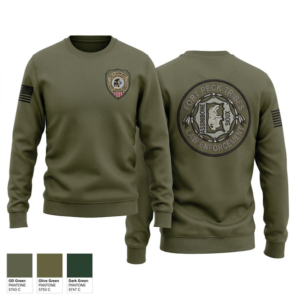 Crew Neck Sweatshirt, Fort Peck Tribal Fish & Game, Space Force, Teamtime, Team time, sublimation, custom sports apparel, team uniforms, spirit wear, spiritwear, sports uniforms, custom shirts, team store, custom team store, fundraiser sports, apparel fundraiser