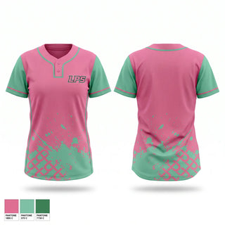 Two Button Softball Jersey, Triple Creek Sirens, Softball, Teamtime, Team time, sublimation, custom sports apparel, team uniforms, spirit wear, spiritwear, sports uniforms, custom shirts, team store, custom team store, fundraiser sports, apparel fundraiser