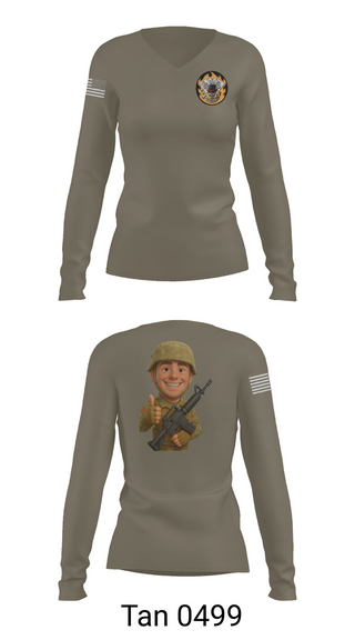 Womens Long Sleeve Vneck Shirt, 2-69 GCo, Army, Teamtime, Team time, sublimation, custom sports apparel, team uniforms, spirit wear, spiritwear, sports uniforms, custom shirts, team store, custom team store, fundraiser sports, apparel fundraiser