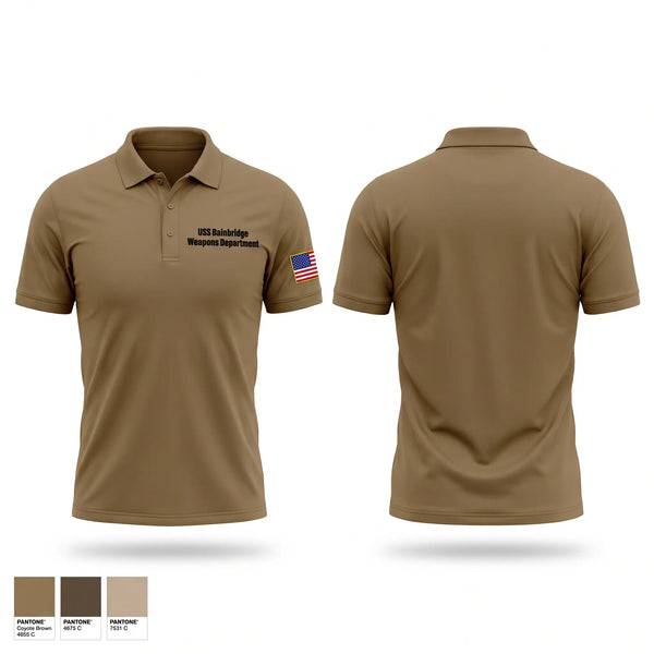 Short Sleeve Performance Polo, USS Bainbridge Weapons Department, Navy, Teamtime, Team time, sublimation, custom sports apparel, team uniforms, spirit wear, spiritwear, sports uniforms, custom shirts, team store, custom team store, fundraiser sports, apparel fundraiser