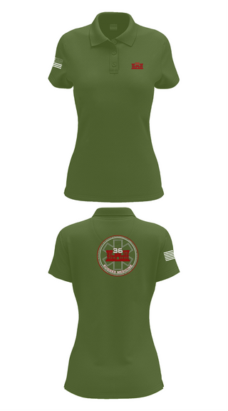 Womens Short Sleeve Performance Polo, 36 Engineer Brigade, Army, Teamtime, Team time, sublimation, custom sports apparel, team uniforms, spirit wear, spiritwear, sports uniforms, custom shirts, team store, custom team store, fundraiser sports, apparel fundraiser