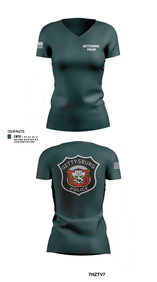 Womens Short Sleeve Vneck Shirt, Gettysburg Police, Police, Teamtime, Team time, sublimation, custom sports apparel, team uniforms, spirit wear, spiritwear, sports uniforms, custom shirts, team store, custom team store, fundraiser sports, apparel fundraiser