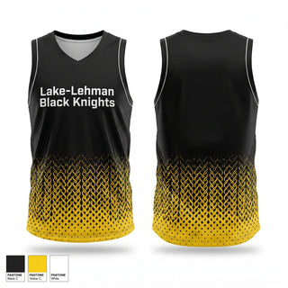 Mens Basketball Jersey, Lake-Lehman Black Knights, Men's Basketball, Teamtime, Team time, sublimation, custom sports apparel, team uniforms, spirit wear, spiritwear, sports uniforms, custom shirts, team store, custom team store, fundraiser sports, apparel fundraiser