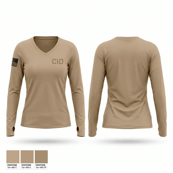 Womens Long Sleeve Vneck Shirt, CID, Police, Teamtime, Team time, sublimation, custom sports apparel, team uniforms, spirit wear, spiritwear, sports uniforms, custom shirts, team store, custom team store, fundraiser sports, apparel fundraiser