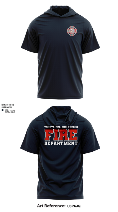 Tribal Fire Department 71882774 Short Sleeve Performance Shirt with hood - 105