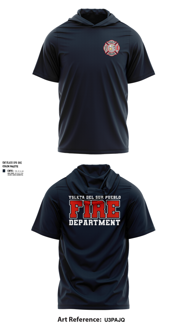 Short Sleeve Performance Shirt with hood, Tribal Fire Department, , Teamtime, Team time, sublimation, custom sports apparel, team uniforms, spirit wear, spiritwear, sports uniforms, custom shirts, team store, custom team store, fundraiser sports, apparel fundraiser