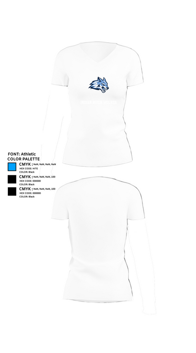 Indian River Wolves 97303805 Women's Short Sleeve V-neck Shirt - 18