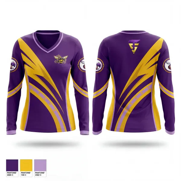 Womens Long Sleeve Vneck Shirt, Tennessee Stingers, Softball, Teamtime, Team time, sublimation, custom sports apparel, team uniforms, spirit wear, spiritwear, sports uniforms, custom shirts, team store, custom team store, fundraiser sports, apparel fundraiser