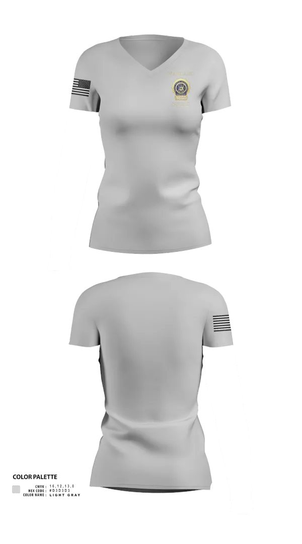 Womens Short Sleeve Vneck Shirt, NCSD Warrant Squad, , Teamtime, Team time, sublimation, custom sports apparel, team uniforms, spirit wear, spiritwear, sports uniforms, custom shirts, team store, custom team store, fundraiser sports, apparel fundraiser