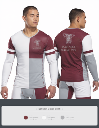 Womens Long Sleeve Vneck Shirt, Torrance Wrestling, Wrestling, Teamtime, Team time, sublimation, custom sports apparel, team uniforms, spirit wear, spiritwear, sports uniforms, custom shirts, team store, custom team store, fundraiser sports, apparel fundraiser