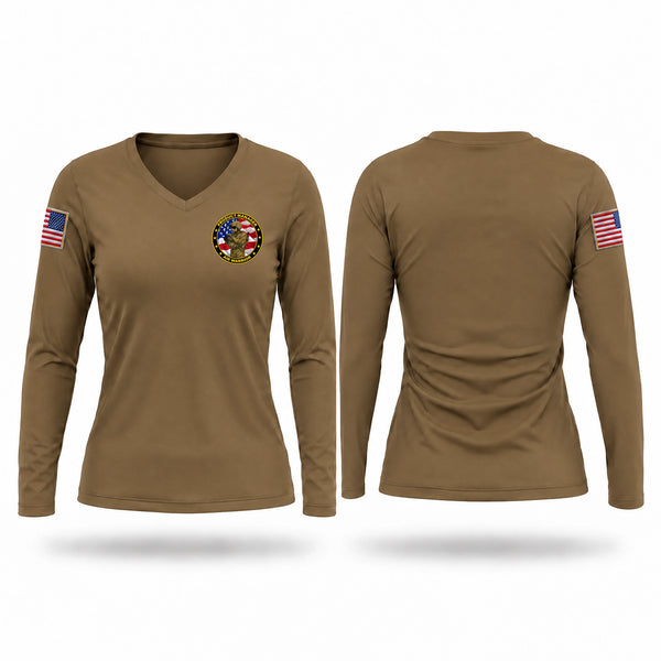 Womens Long Sleeve Vneck Shirt, Air Warrior, Army, Teamtime, Team time, sublimation, custom sports apparel, team uniforms, spirit wear, spiritwear, sports uniforms, custom shirts, team store, custom team store, fundraiser sports, apparel fundraiser