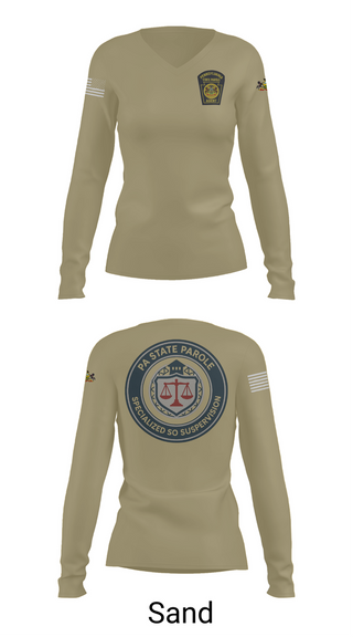 Womens Long Sleeve Vneck Shirt, Specialized Sex Offender Supervision, Police, Teamtime, Team time, sublimation, custom sports apparel, team uniforms, spirit wear, spiritwear, sports uniforms, custom shirts, team store, custom team store, fundraiser sports, apparel fundraiser