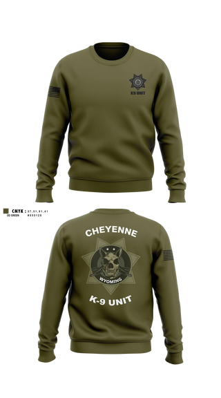 Crew Neck Sweatshirt, Cheyenne pd k9, Police, Teamtime, Team time, sublimation, custom sports apparel, team uniforms, spirit wear, spiritwear, sports uniforms, custom shirts, team store, custom team store, fundraiser sports, apparel fundraiser