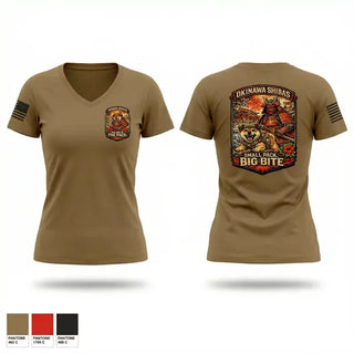 Womens Short Sleeve Vneck Shirt, VRA-J, Okinawa, Army, Teamtime, Team time, sublimation, custom sports apparel, team uniforms, spirit wear, spiritwear, sports uniforms, custom shirts, team store, custom team store, fundraiser sports, apparel fundraiser