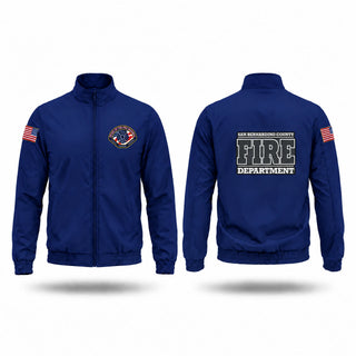 Windbreaker, San Bernardino County Fire Department Office of the Fire Marshal, Fire Department, Teamtime, Team time, sublimation, custom sports apparel, team uniforms, spirit wear, spiritwear, sports uniforms, custom shirts, team store, custom team store, fundraiser sports, apparel fundraiser