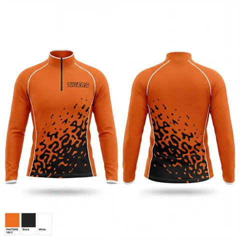 Quarter Zip Jacket, Tigers, Baseball, Teamtime, Team time, sublimation, custom sports apparel, team uniforms, spirit wear, spiritwear, sports uniforms, custom shirts, team store, custom team store, fundraiser sports, apparel fundraiser