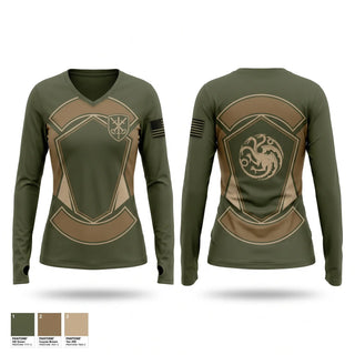 Womens Long Sleeve Vneck Shirt, 225 LSB, Army, Teamtime, Team time, sublimation, custom sports apparel, team uniforms, spirit wear, spiritwear, sports uniforms, custom shirts, team store, custom team store, fundraiser sports, apparel fundraiser