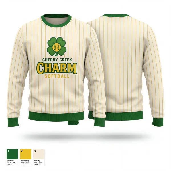 Crew Neck Sweatshirt, Cherry Creek Charm Softball, Softball, Teamtime, Team time, sublimation, custom sports apparel, team uniforms, spirit wear, spiritwear, sports uniforms, custom shirts, team store, custom team store, fundraiser sports, apparel fundraiser