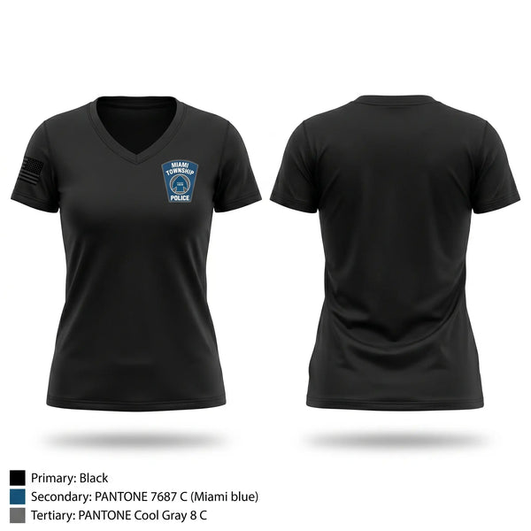 Womens Short Sleeve Vneck Shirt, Miami Township Police K9, Police, Teamtime, Team time, sublimation, custom sports apparel, team uniforms, spirit wear, spiritwear, sports uniforms, custom shirts, team store, custom team store, fundraiser sports, apparel fundraiser