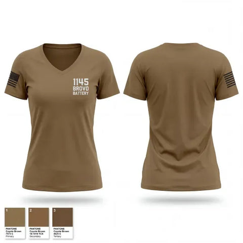 Womens Short Sleeve Vneck Shirt, 1-145 brovo battery, Army, Teamtime, Team time, sublimation, custom sports apparel, team uniforms, spirit wear, spiritwear, sports uniforms, custom shirts, team store, custom team store, fundraiser sports, apparel fundraiser