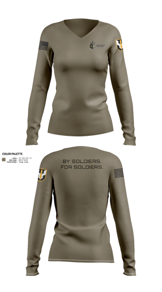 Womens Long Sleeve Vneck Shirt, Army Software Factory, Army, Teamtime, Team time, sublimation, custom sports apparel, team uniforms, spirit wear, spiritwear, sports uniforms, custom shirts, team store, custom team store, fundraiser sports, apparel fundraiser