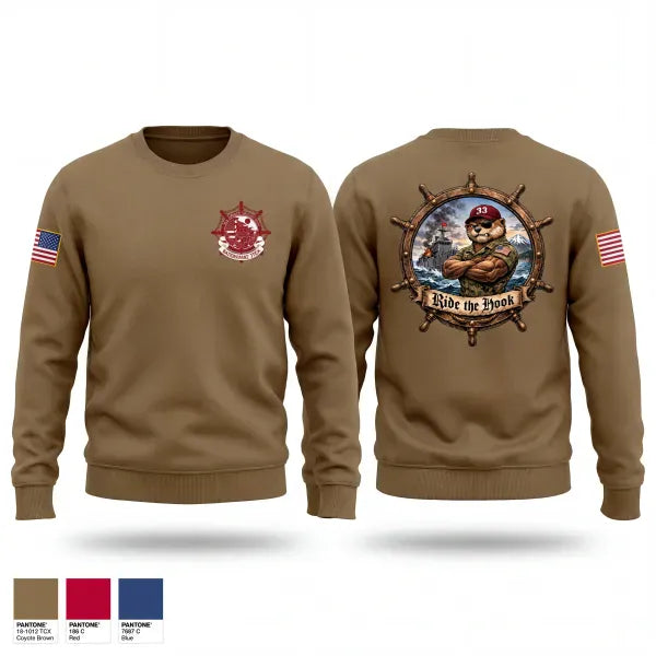 Crew Neck Sweatshirt, Ride The Hook, Army, Teamtime, Team time, sublimation, custom sports apparel, team uniforms, spirit wear, spiritwear, sports uniforms, custom shirts, team store, custom team store, fundraiser sports, apparel fundraiser