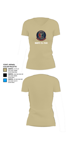 Womens Short Sleeve Vneck Shirt, NMRTC El Paso, , Teamtime, Team time, sublimation, custom sports apparel, team uniforms, spirit wear, spiritwear, sports uniforms, custom shirts, team store, custom team store, fundraiser sports, apparel fundraiser