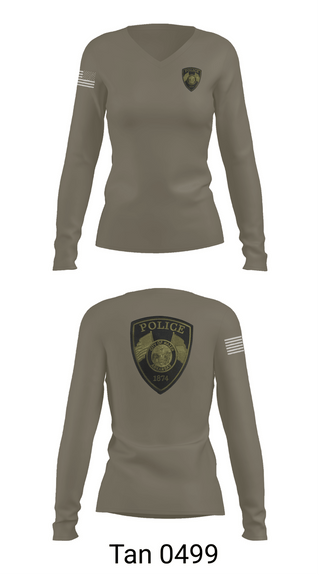 Womens Long Sleeve Vneck Shirt, Hazen Police, Police, Teamtime, Team time, sublimation, custom sports apparel, team uniforms, spirit wear, spiritwear, sports uniforms, custom shirts, team store, custom team store, fundraiser sports, apparel fundraiser