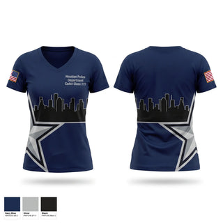 Womens Short Sleeve Vneck Shirt, Houston Police Department Cadet Class 277, Police, Teamtime, Team time, sublimation, custom sports apparel, team uniforms, spirit wear, spiritwear, sports uniforms, custom shirts, team store, custom team store, fundraiser sports, apparel fundraiser