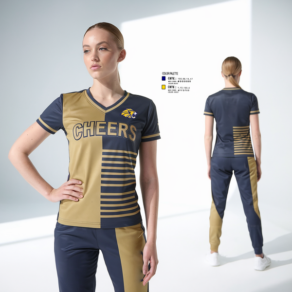 Womens Short Sleeve Vneck Shirt, Cincinnati College Prep Academy Cheer, Cheer, Teamtime, Team time, sublimation, custom sports apparel, team uniforms, spirit wear, spiritwear, sports uniforms, custom shirts, team store, custom team store, fundraiser sports, apparel fundraiser