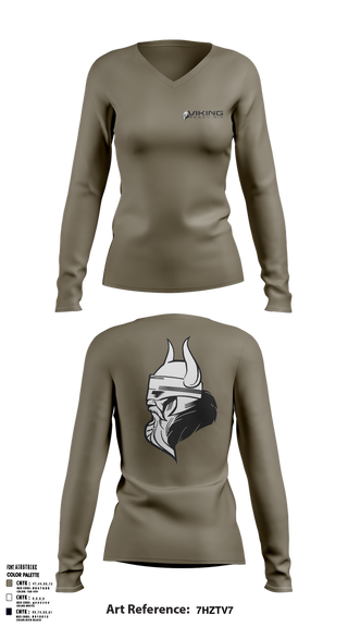Womens Long Sleeve Vneck Shirt, Viking Ready Mix, , Teamtime, Team time, sublimation, custom sports apparel, team uniforms, spirit wear, spiritwear, sports uniforms, custom shirts, team store, custom team store, fundraiser sports, apparel fundraiser