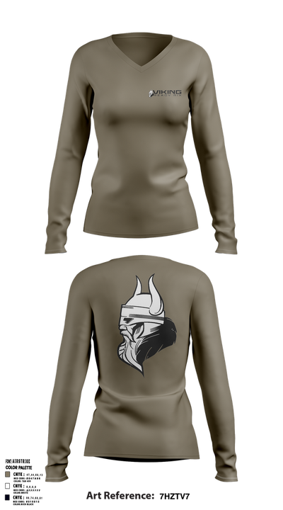 Viking Ready Mix 63384913 Women's Long Sleeve V-neck Shirt - 1