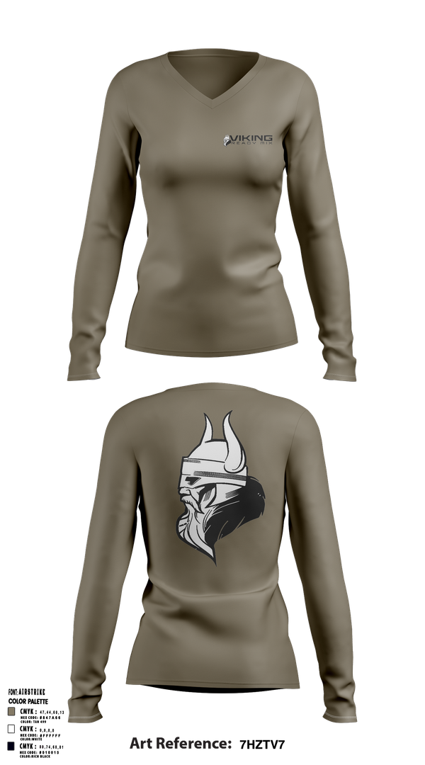 Womens Long Sleeve Vneck Shirt, Viking Ready Mix, , Teamtime, Team time, sublimation, custom sports apparel, team uniforms, spirit wear, spiritwear, sports uniforms, custom shirts, team store, custom team store, fundraiser sports, apparel fundraiser