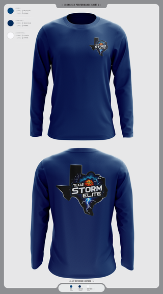 Long Sleeve Performance Shirt, Texas Storm, Men's Basketball, Teamtime, Team time, sublimation, custom sports apparel, team uniforms, spirit wear, spiritwear, sports uniforms, custom shirts, team store, custom team store, fundraiser sports, apparel fundraiser
