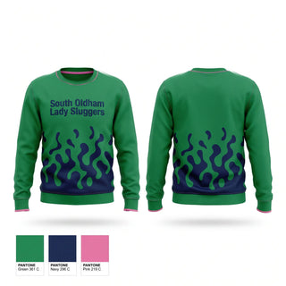 Crew Neck Sweatshirt, South Oldham Lady Sluggers, Softball, Teamtime, Team time, sublimation, custom sports apparel, team uniforms, spirit wear, spiritwear, sports uniforms, custom shirts, team store, custom team store, fundraiser sports, apparel fundraiser