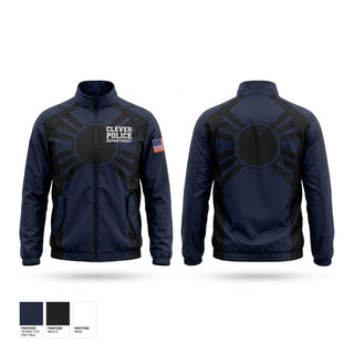 Windbreaker, Clever Police Department, Police, Teamtime, Team time, sublimation, custom sports apparel, team uniforms, spirit wear, spiritwear, sports uniforms, custom shirts, team store, custom team store, fundraiser sports, apparel fundraiser