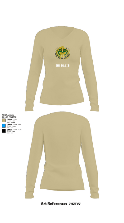 DS Davis 5549191 Women's Long Sleeve V-neck Shirt - 82