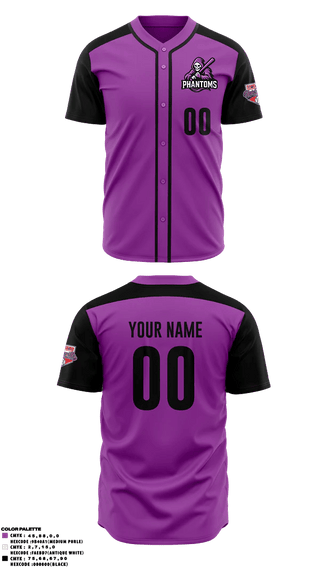 Clarksville Phantoms 31101002 Full Button Baseball Jersey - 44