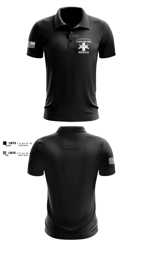 Long Sleeve Performance Polo, 179 HHC Medics, National Guard, Teamtime, Team time, sublimation, custom sports apparel, team uniforms, spirit wear, spiritwear, sports uniforms, custom shirts, team store, custom team store, fundraiser sports, apparel fundraiser