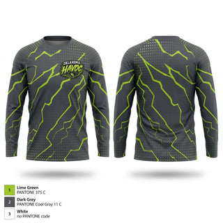 Long Sleeve Performance Shirt, Oklahoma Havoc, Baseball, Teamtime, Team time, sublimation, custom sports apparel, team uniforms, spirit wear, spiritwear, sports uniforms, custom shirts, team store, custom team store, fundraiser sports, apparel fundraiser