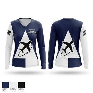 Womens Long Sleeve Vneck Shirt, Bellevue Police Department, Police, Teamtime, Team time, sublimation, custom sports apparel, team uniforms, spirit wear, spiritwear, sports uniforms, custom shirts, team store, custom team store, fundraiser sports, apparel fundraiser