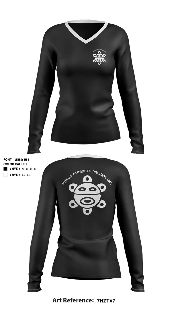 Womens Long Sleeve Vneck Shirt, Taino Wrestling Club, Wrestling, Teamtime, Team time, sublimation, custom sports apparel, team uniforms, spirit wear, spiritwear, sports uniforms, custom shirts, team store, custom team store, fundraiser sports, apparel fundraiser