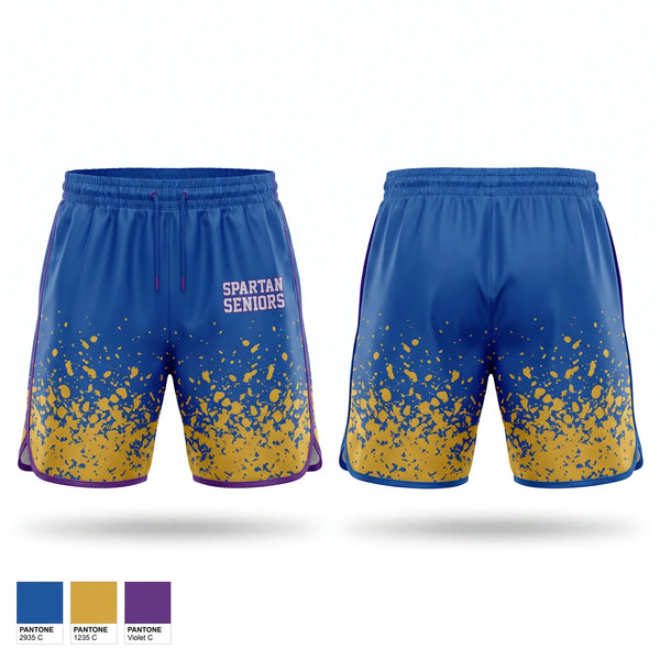 Track Shorts, Spartan Seniors, Cross Country, Teamtime, Team time, sublimation, custom sports apparel, team uniforms, spirit wear, spiritwear, sports uniforms, custom shirts, team store, custom team store, fundraiser sports, apparel fundraiser