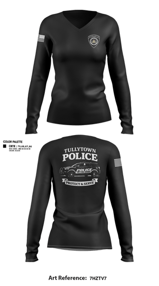 Womens Long Sleeve Vneck Shirt, Tullytown Police, Police, Teamtime, Team time, sublimation, custom sports apparel, team uniforms, spirit wear, spiritwear, sports uniforms, custom shirts, team store, custom team store, fundraiser sports, apparel fundraiser