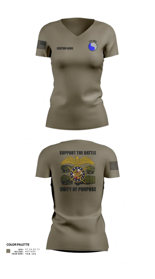 Womens Short Sleeve Vneck Shirt, 729 Quarter Master Unit, Army, Teamtime, Team time, sublimation, custom sports apparel, team uniforms, spirit wear, spiritwear, sports uniforms, custom shirts, team store, custom team store, fundraiser sports, apparel fundraiser