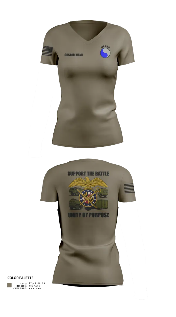Womens Short Sleeve Vneck Shirt, 729 Quarter Master Unit, Army, Teamtime, Team time, sublimation, custom sports apparel, team uniforms, spirit wear, spiritwear, sports uniforms, custom shirts, team store, custom team store, fundraiser sports, apparel fundraiser
