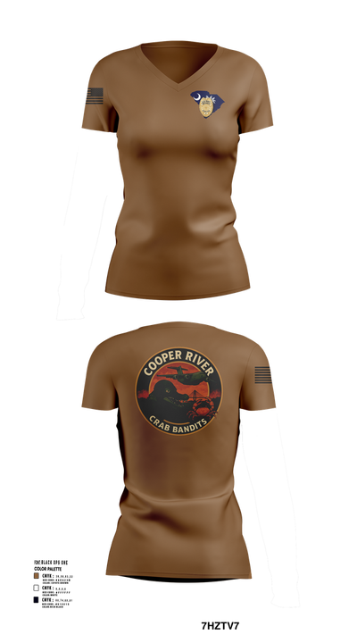 Cooper River Crab Bandits 83296088 Women's Short Sleeve V-neck Shirt - 101