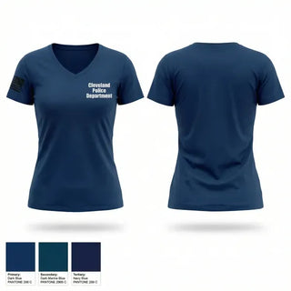Womens Short Sleeve Vneck Shirt, Cleveland Police Department, Police, Teamtime, Team time, sublimation, custom sports apparel, team uniforms, spirit wear, spiritwear, sports uniforms, custom shirts, team store, custom team store, fundraiser sports, apparel fundraiser